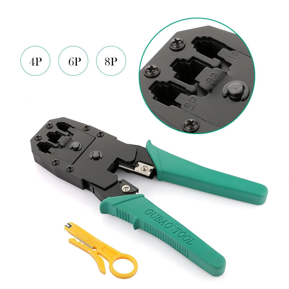 RJ45 Portable Ethernet Network Cable Tester Crimper Cutting Tools Kit Crimping Stripper Punch RJ12 RJ11 Cat5 Cat5E Cat6 8P/6P/4P