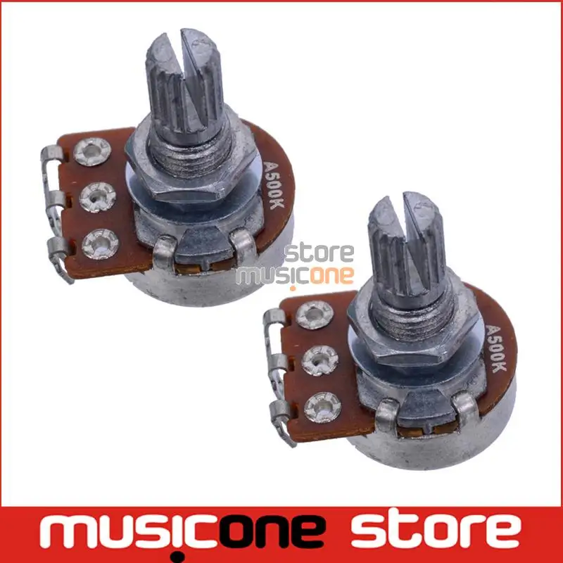 2pcs/lot A500k long Split shaft 18mm ELectric Bass Guitar Volume Tone