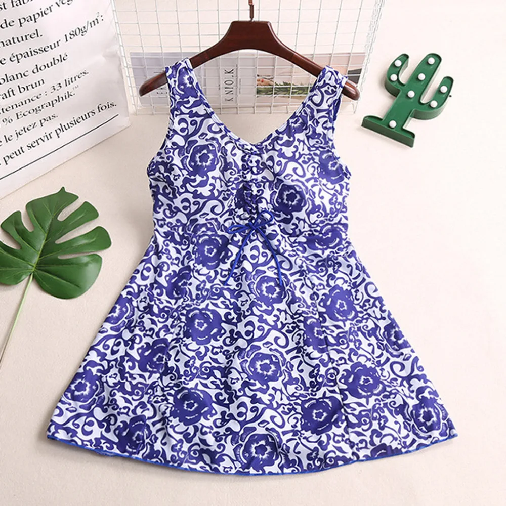 2019 women plus-size strapless sexy bikini set blue and white porcelain print summer beach swimsuit push up bikinis mujer 40J10 (2)