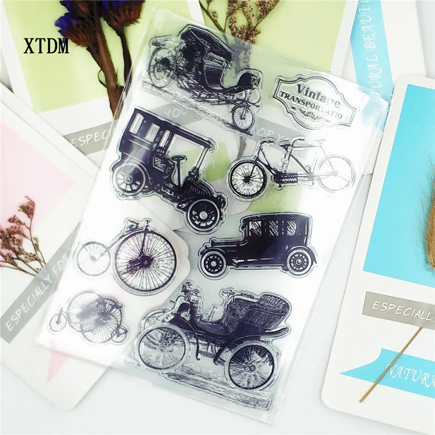 

Hot selling classic car transparent clear stamp / silicone seal roller stamp DIY scrapbook album / card production