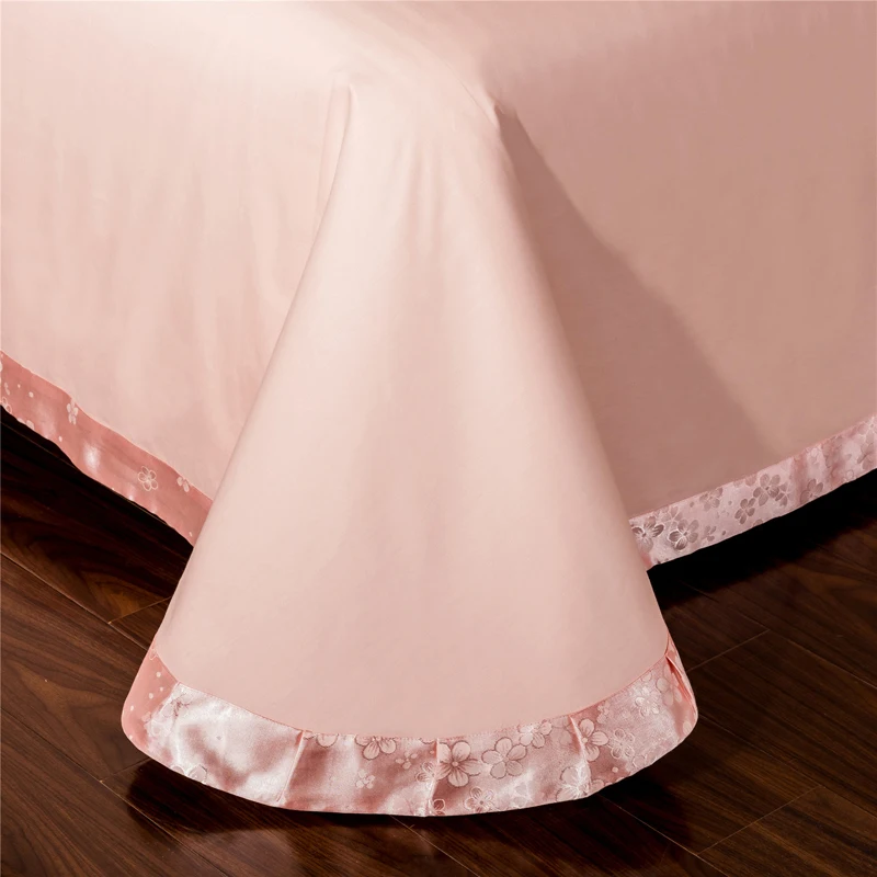 Waliicorners 4-Pcs gold silver lace Jacquard Bed Cover Queen King Size Luxury Bedding Set Silky Bedclothes Duvet Cover Bed Sheet set 20 1