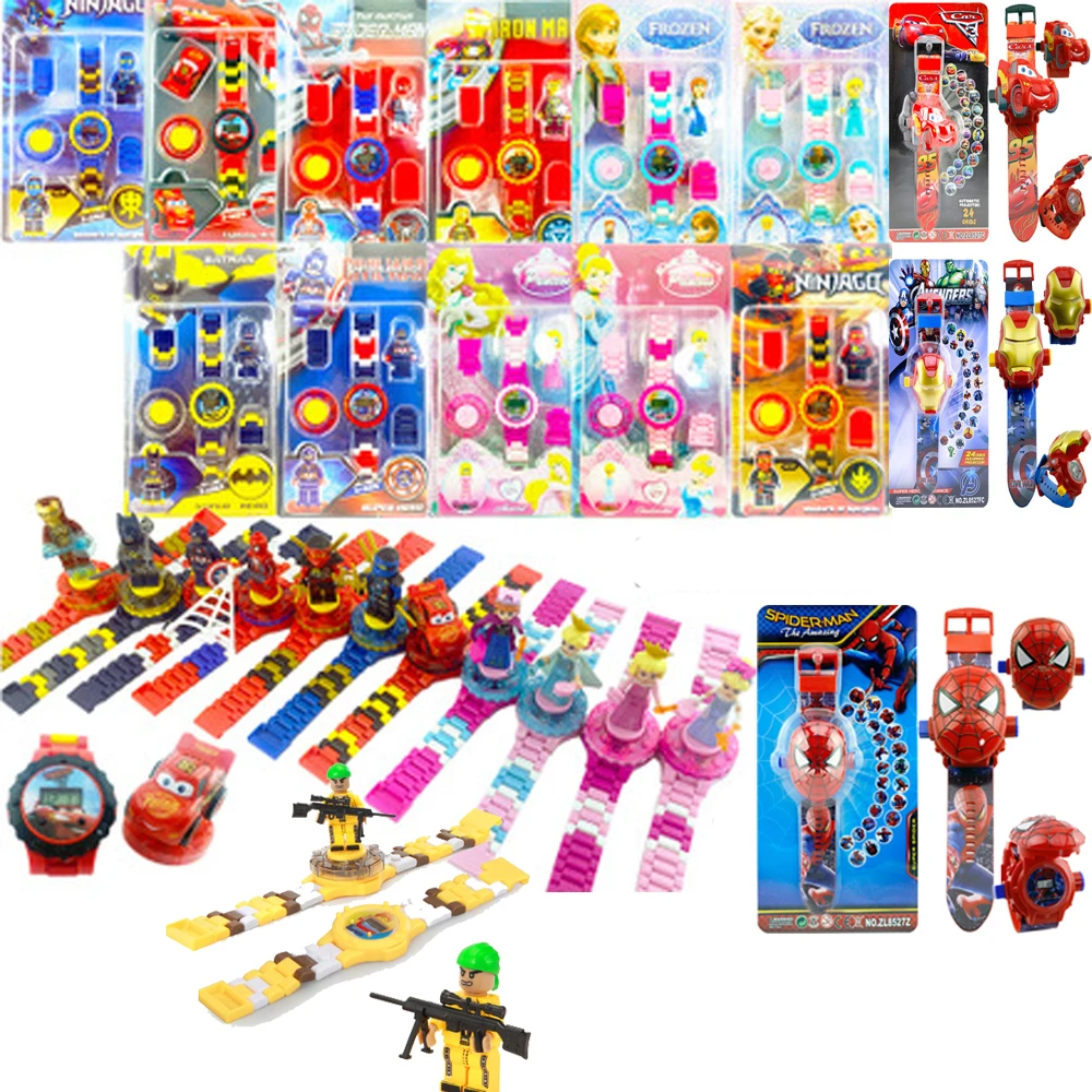 

2019 Kids Flip Cover Watch Building Blocks Toys for Children Gift Compatible LegoIN NinjagoINLY LegoING MarvelIN Avengers 4 Gift