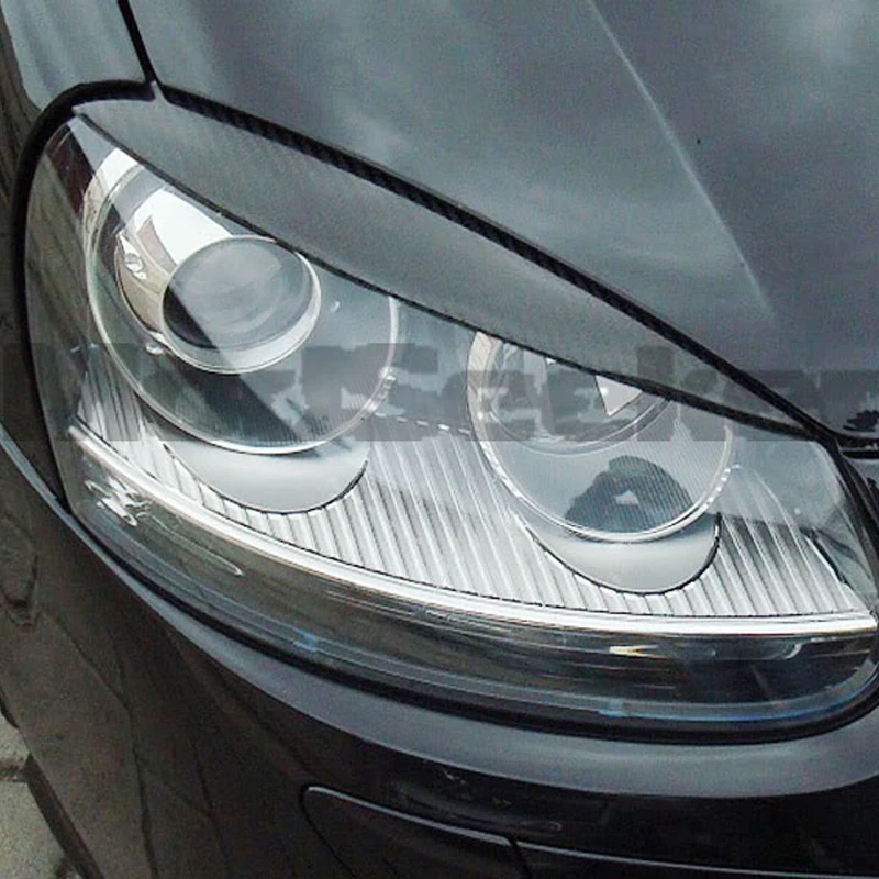 Carbon Fiber Headlight Eyelid Eyebrow For VW Golf 5 MK5 2005 2007in Car Stickers from