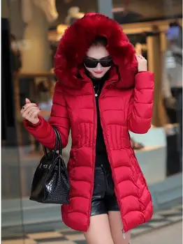 

Ms. L-4XL jacket coat jacket 2018 new fashion Korean Slim fur collar winter women's casual jacket coat jacket MA009