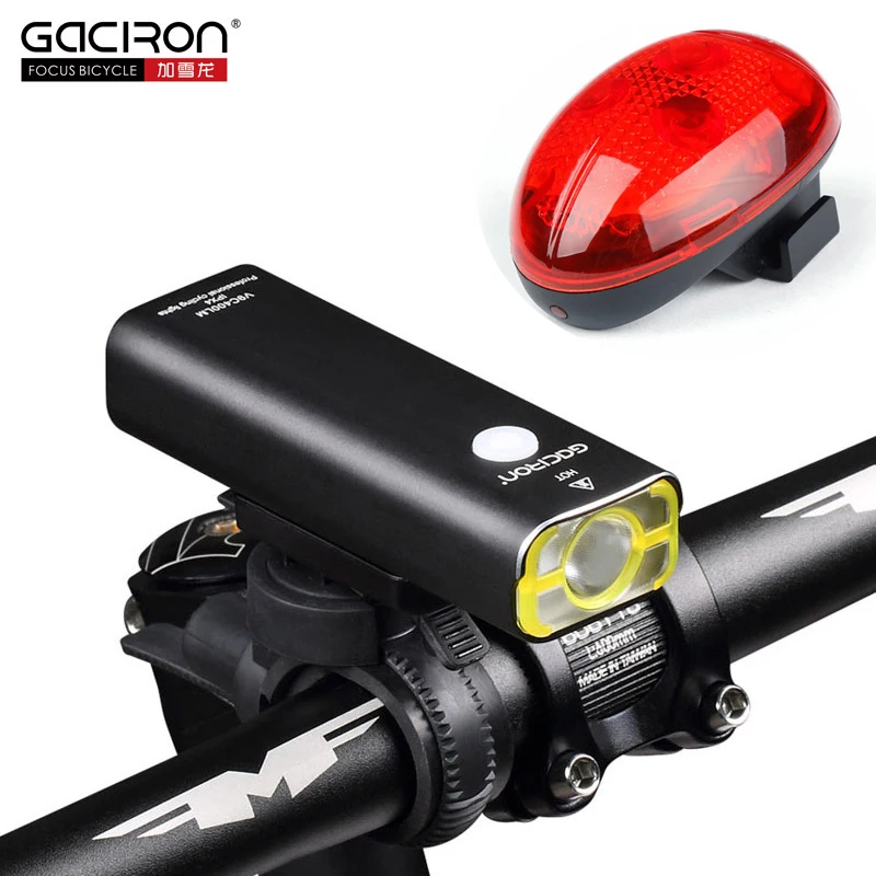 

GACIRON 400 lumens USB Rechargeable Bike Headlight Bicycle Front Torch Cycling LED Waterproof Light Lamp Smart Rear Tail Light