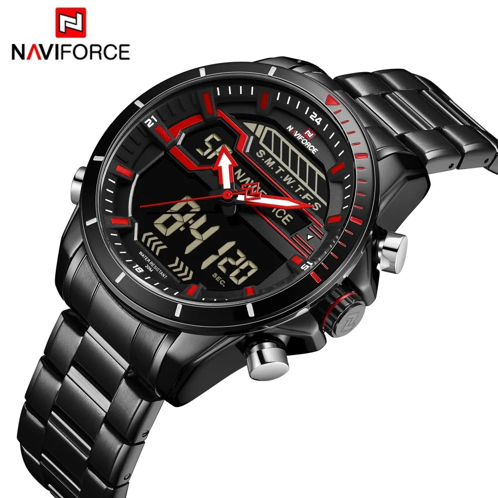 

NAVIFORCE Business Mens Watches LED Digital Men Sport Watch Army Military Men's Quartz Clock Man Waterproof Wrist Watch Dropship