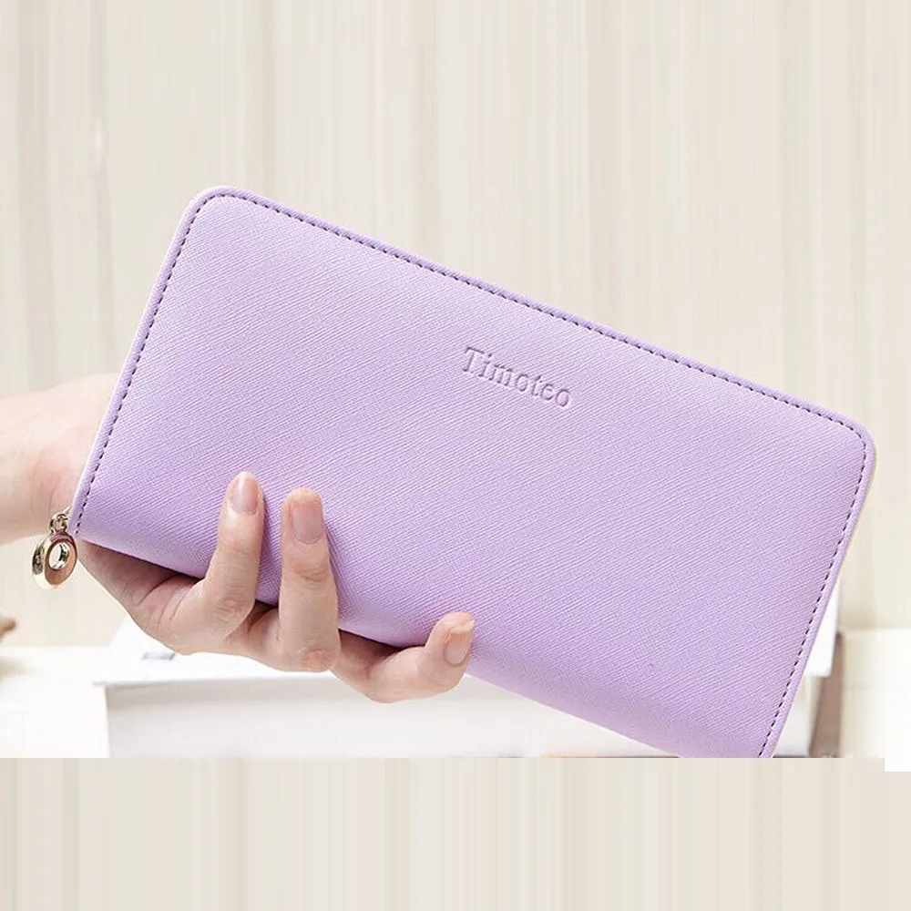 

2018 Hot Sale Women Clutch Long Purse Wallet Credit Card Holder Pure Color PU Leather Handbag Bag Ladies Designer Luxury 2017