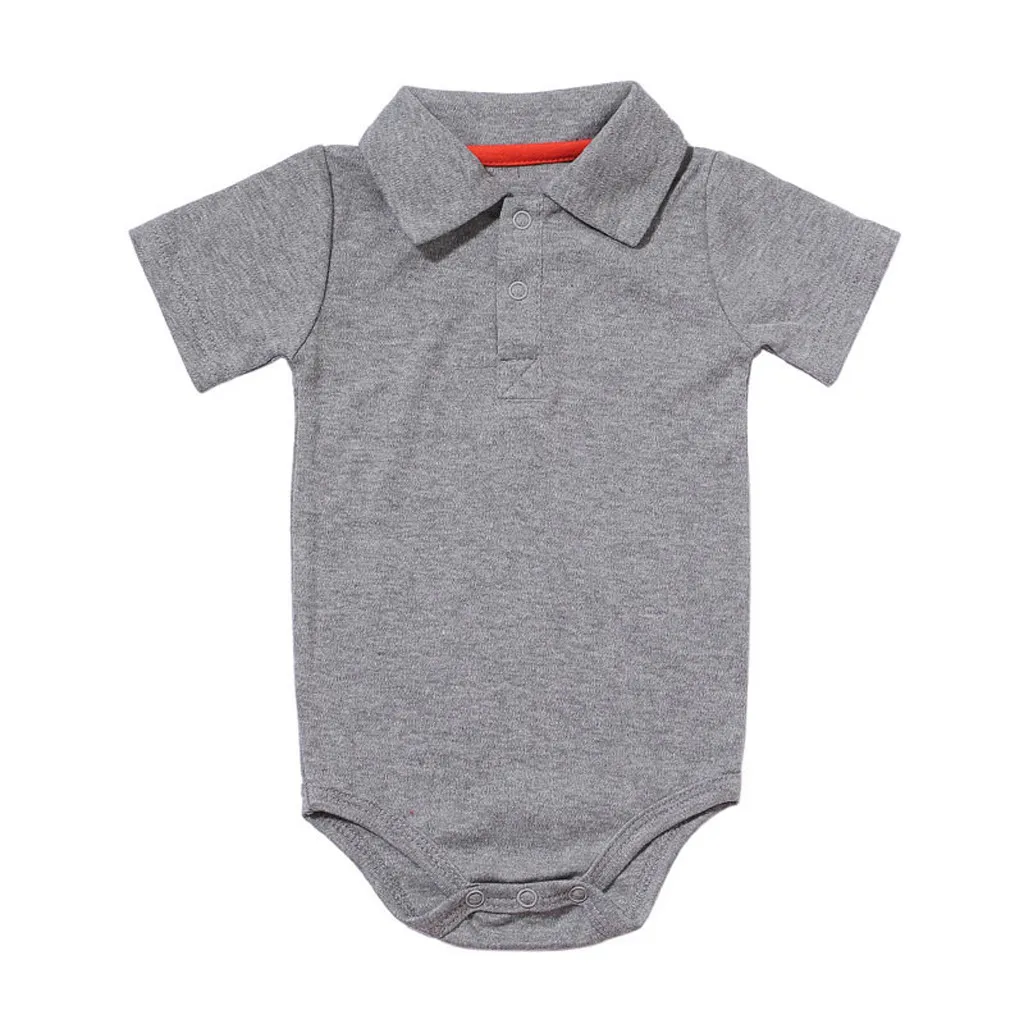 

Baby Boys Rompers Summer Polo Shirt Infant Jumpsuit Solid Cotton Girls Clothing Short Sleeve Newborn Baby Boy Clothes 8 Colors
