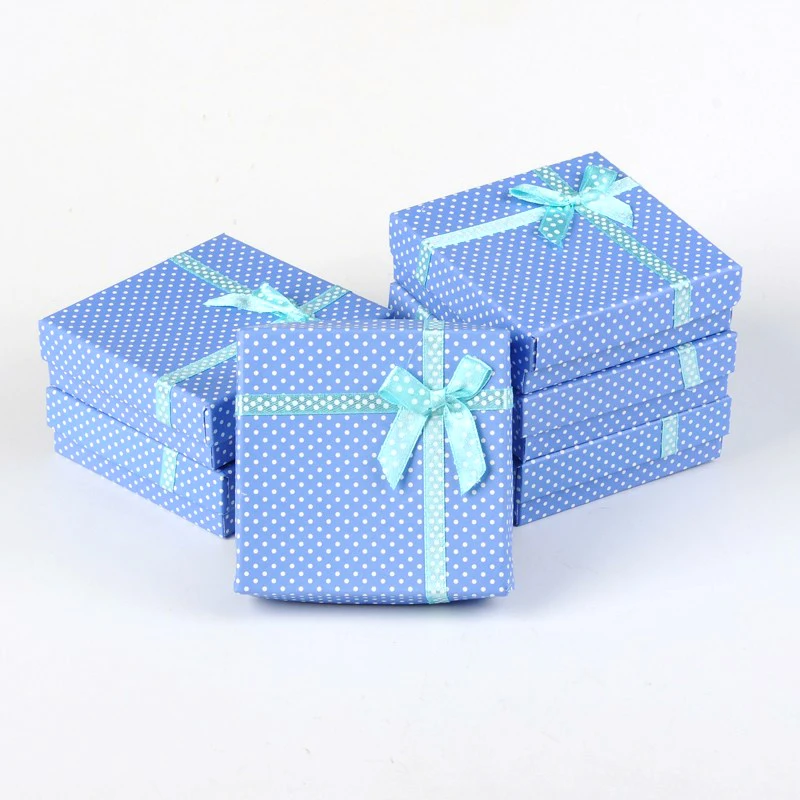 12 шт. набор украшений коробки 9x9x3 см квадратная Подарочная коробка с губкой для ожерелья, сережек и колец упаковка смешанных цветов
