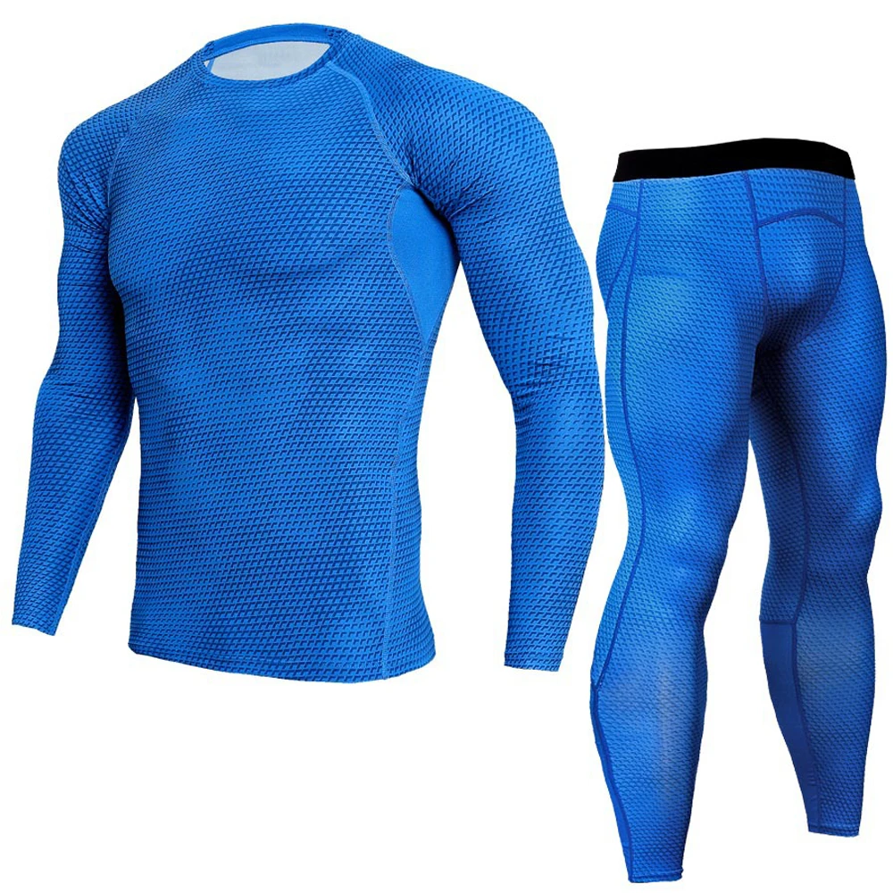 

Sport Sets Men's Running Kit Bodybuilding Compression Tights MMA Rashgard Gym Sport Suit T Shirt Men Fitness Leggings Joggers