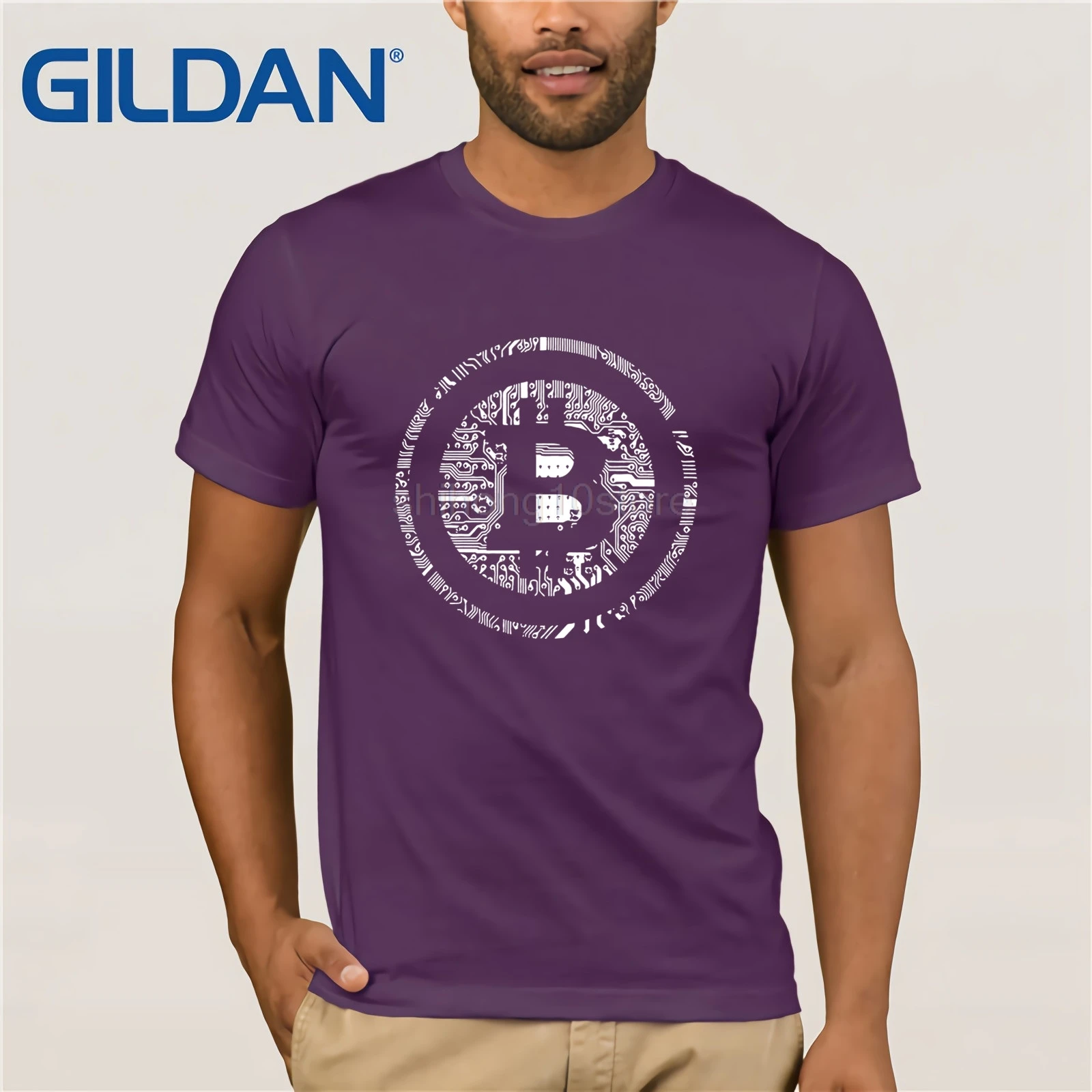 GILDAN T Shirts Bitcoin Cryptocurrency Cyber Currency Financial Revolution T-Shirt Plain Youth Round Collar Short Sleeve