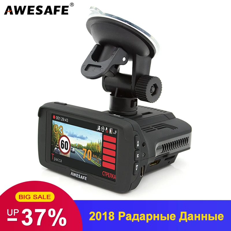 Awesafe автомобильный радар 3 в 1 GPS DVR для России Ambarella A7 SpeedCam X/K/Ka/La /CT анти Антирадары