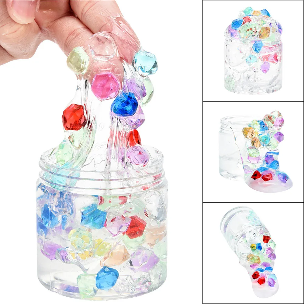

Magic DIY Fluffy Floam Slime 170ml Adorable Colourful Bead Clear Slime Squishy Putty Scented Stress Kid Clay Toy W507