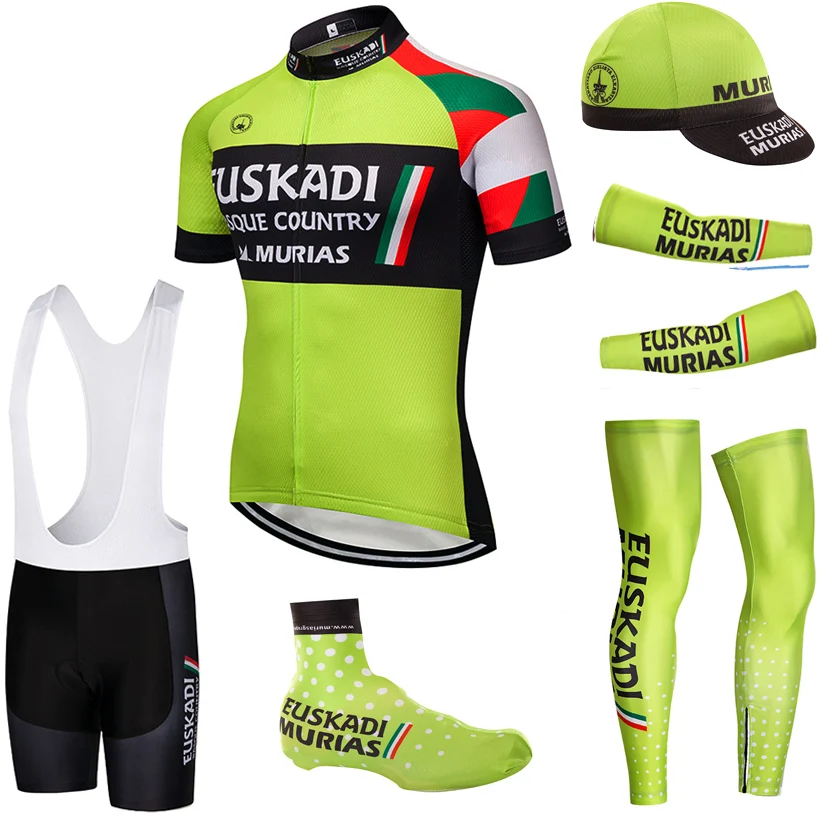 

2019 Cycling Full set EUSKADI MURIAS Bike jersey Quick Dry Ropa Ciclismo pro Cycling Jersey 20D bike shorts and sleeve warmers