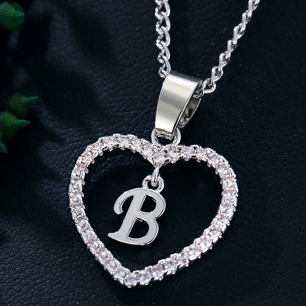 CRYSTAL INITIAL /"B/" NECKLACE