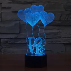 Бесплатная доставка фантастический дизайн 3D Декор I Love You форма творческий ночник Прохладный лампы как подарок на день Святого Валентина