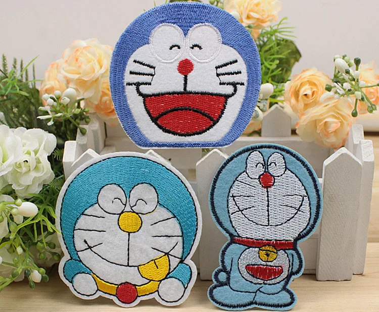 5 шт. DIY экологичный мультяшный Дораэмон тканевый клейкий пластырь/значки