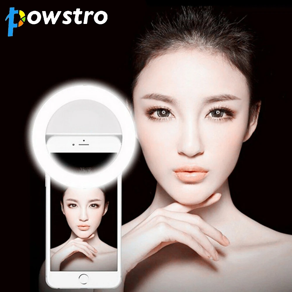 

Selfie LED Light Up Flash Light Photography Luminous Ring Light 36pcs LED 3 Brightness Levels Clip on All Mobile Phone
