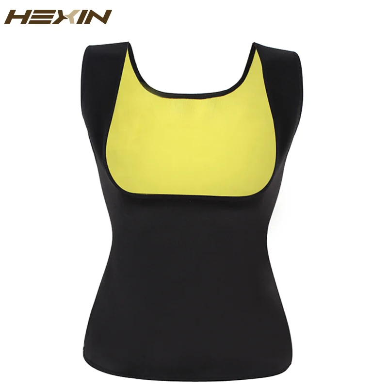 HEXIN неопреновый жилет для тренировок по талии, Fajas Sweat Body Shaper, Корректирующее белье для похудения, майка, корсет для занятий спортом, подгрудная Талия 6XL - Цвет: Черный