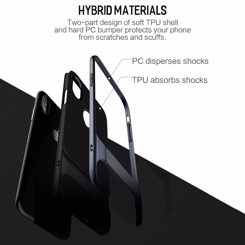 ROCK 3D Case for iphone X XS Capa Kickstand Capinhas TPU+PC Holder Stand Back Cover for iPhoneX 10 Shell