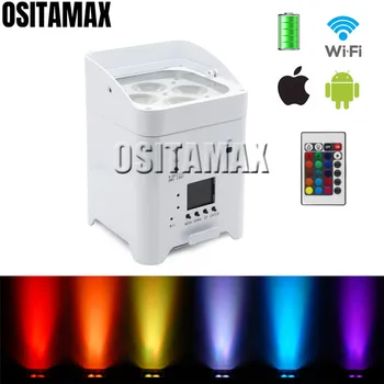 

LED Stage Lighting Wireless Par Uplight 4x18w Battery Powered Smart Phone WIFI Remote 6IN1 Disco LED Wash Light