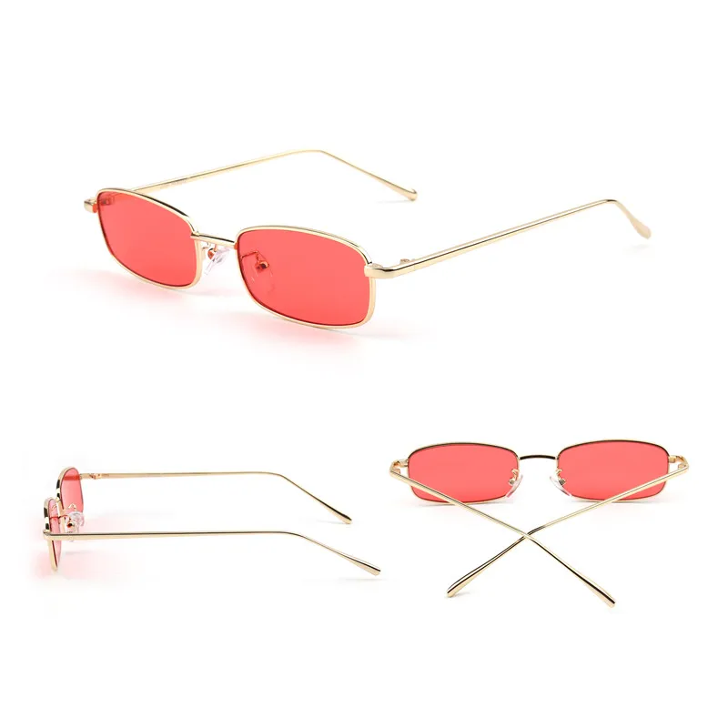 los Retro Getönte Jm Mixed Linse Rechteckige Sonnenbrille Kleine Frauen Dünne Schlanke Colors 10 Designer Großhandel Marke Klare Teile qqtgp
