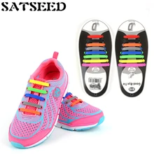 Силиконовые эластичные шнурки без шнуровки, шнурки, цветные плоские шнурки, однотонные, унисекс, женские эластичные, силиконовые шнурки