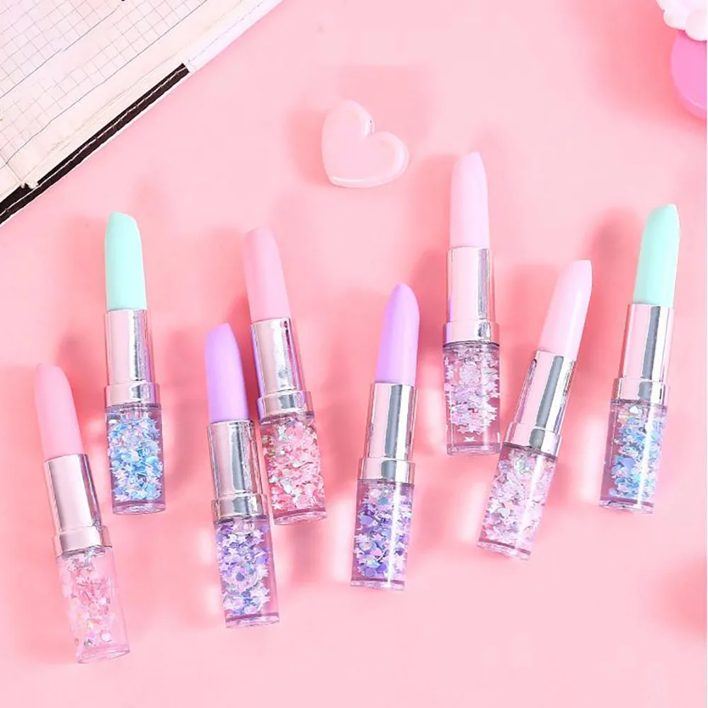 

1 Pc Creative Lipstick Gel Pen 0.5mm Oil Quicksand Colorful Cute Stationery Pen Black Ink Pen Teacher Office School Supplies