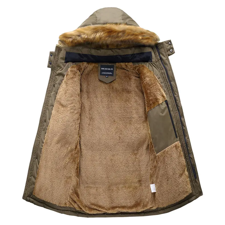 MuLS Winter Warm Fleece Men Jackets Wind Resistant Autumn Thick Fur Trim Hooded Jacket Coats Mens Cotton Padded 2019 New -20 'C 04