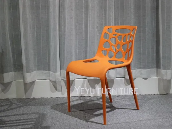 Минималистический современный дизайн штабелируемые Пластиковые PP обеденные стулья, модный стек чердак Конференц-стул, стул кафе, хороший стул(кабинетный - Цвет: Оранжевый