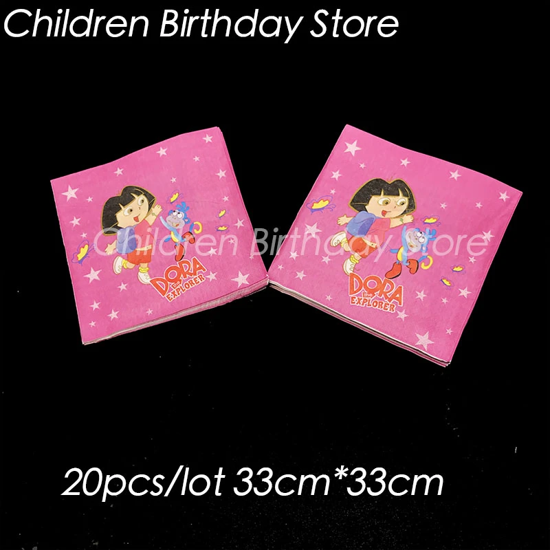 Pieces Paquet Dora L Exploratrice Serviettes Jetables Dora Theme Fete D Anniversaire Decoration Dora L Exploratrice Vaisselle Jetable Aliexpress