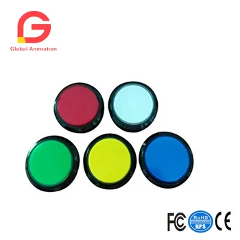 

2 Pcs Of Flat 100mm Lighted Button Illuminated Push Button With Microswitch For Arcade Game Machine, 4 Colors For Choosing