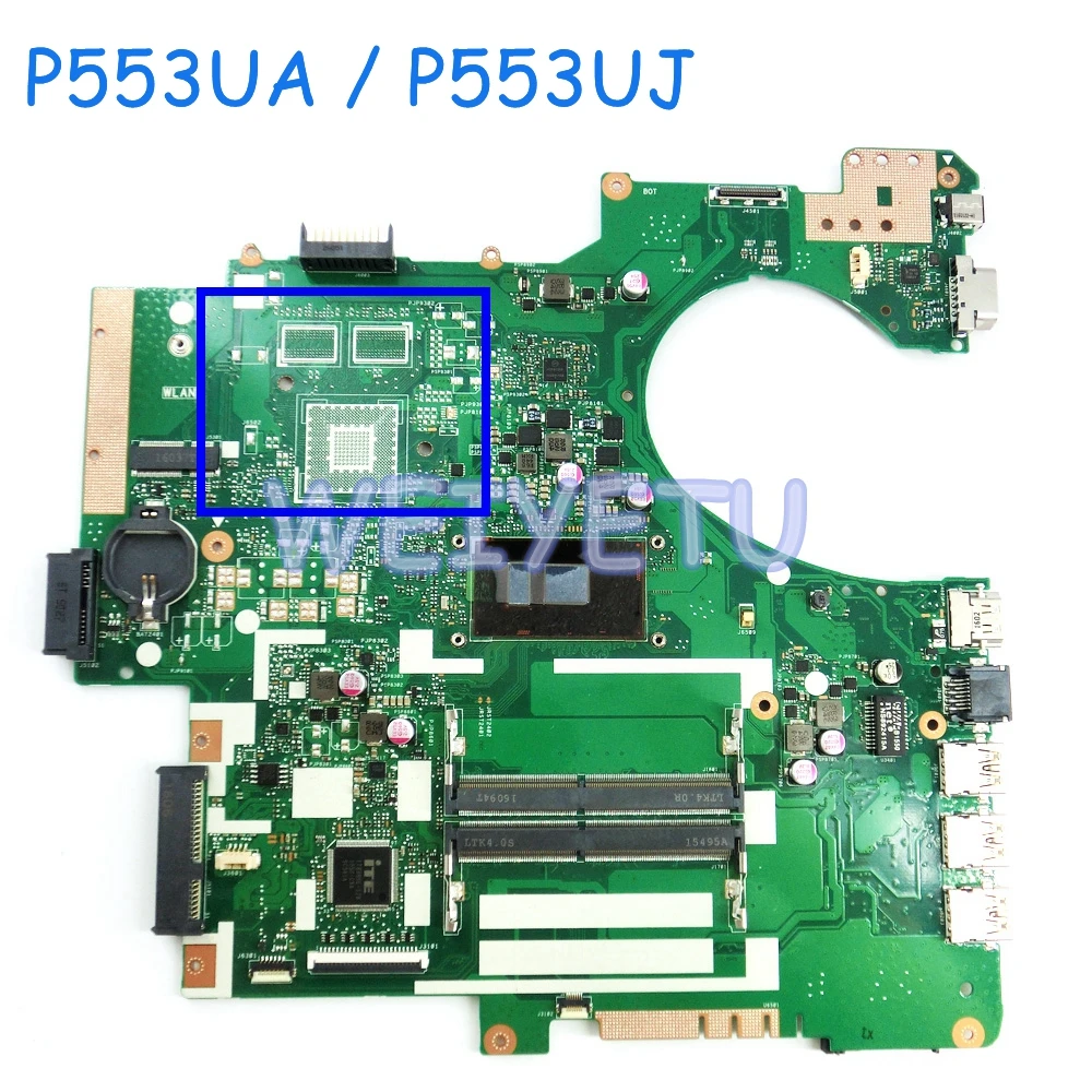 

P553UA I3-6100 / I7-6500 CPU motherboard for ASUS P553U P553 P553UJ Laptop notebook Intel Core 6 mainboard Rev 2.0 free shipping