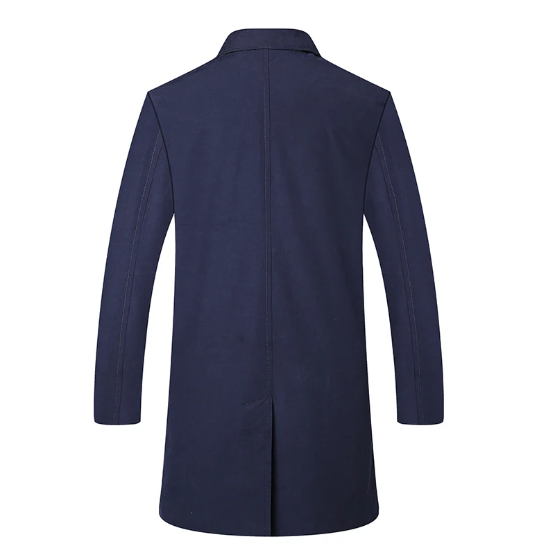 Бренд WOLF ZONE, повседневный Тренч, пальто для мужчин, весна и осень, модное деловое пальто, Классический крой, с отложным воротником, длинная мужская куртка