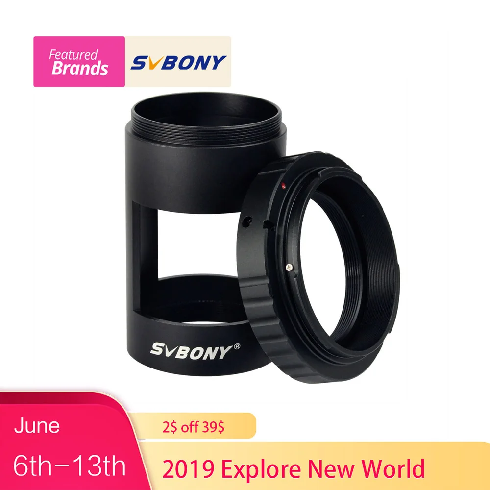 

SVBONY T-ring Telescope Adapter for Photography Sleeve M42 Thread for Spotting Scope Monocular Binoculars Telescope F9110