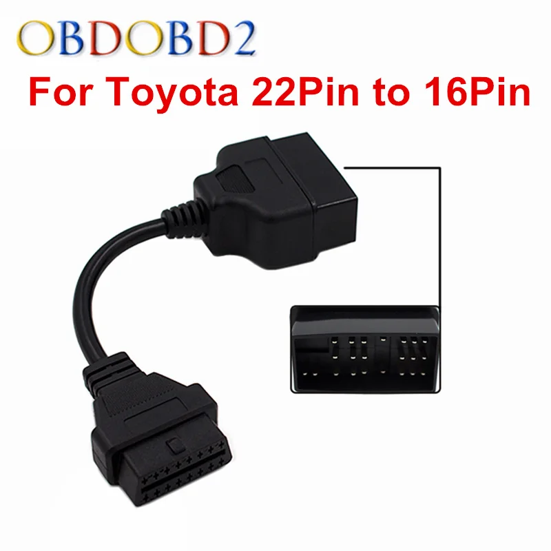 Профессиональный для TOYOTA 22pin к 16pin кабель OBD2 диагностический разъем для Toyota 22 штекер женщин Pin 16 OBDII адаптер