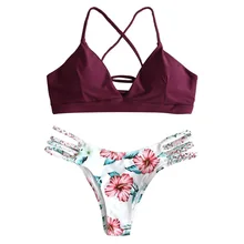Плетеный мягкий цветочный кружевной праздничный купальник, комплект бикини с низкой талией, бюстгальтер и трусы с перекрещивающимися бретелями, сексуальный эластичный