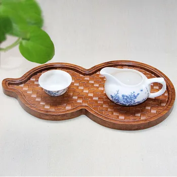 

Creative bamboo Gongfu Style Tea Tabletop Breakfast Serving Plate rectangular tray serve food coffee or tea use as party platter