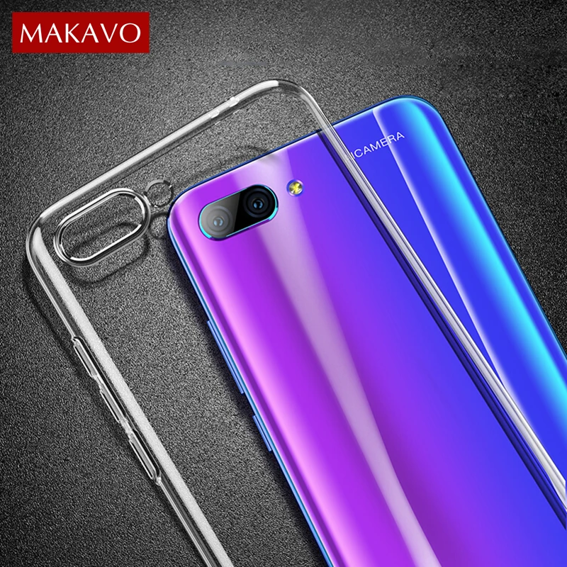 MAKAVO Premium TPU For Huawei Honor 10 Case Slim Fit Transparent Silicone Clear Soft Back Cover for 9 Phone Cases |