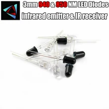 1000 шт. 3 мм 940nm 850NM светодиоды инфракрасный излучатель и ИК приемник диоды каждый 500 шт