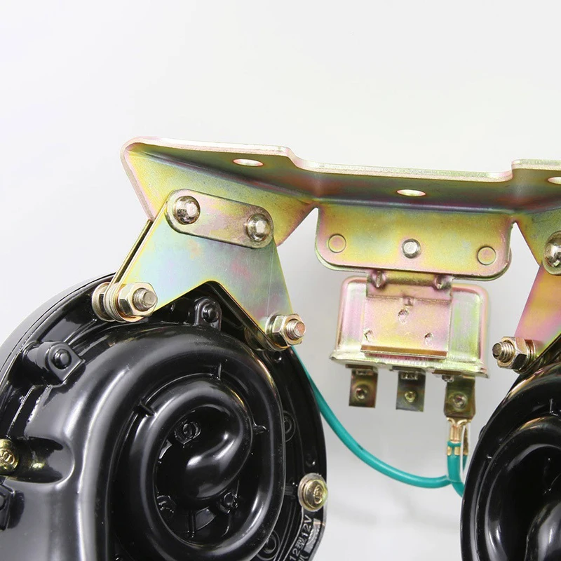  1 Pair Sound Crisp Elegance Car Horn 12V Loudness 105-115DB Auto Round Horn Long Life Time High Low