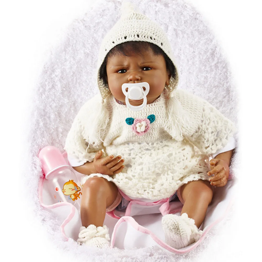 

55cm Lifelike Newborn Baby Doll Soft Silicone Reborn Doll with Cloth Body Toy For Girl Kids Birthday Xmas Gift