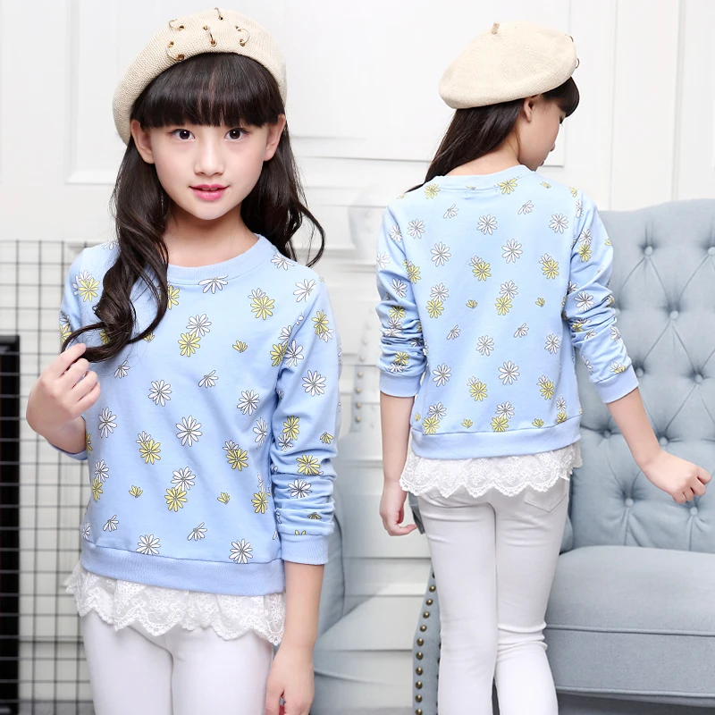 Girls' Long Sleeve Wear New Spring and Autumn Korean version of Cuhk Girls' Spring Joker Backing Shirt
