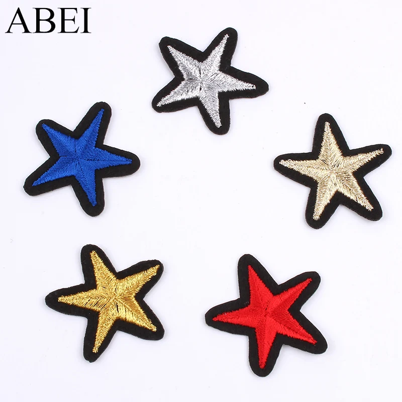 10pcs/lot Multicolor Star Patch Iron On Clothes Stickers DIY Garment