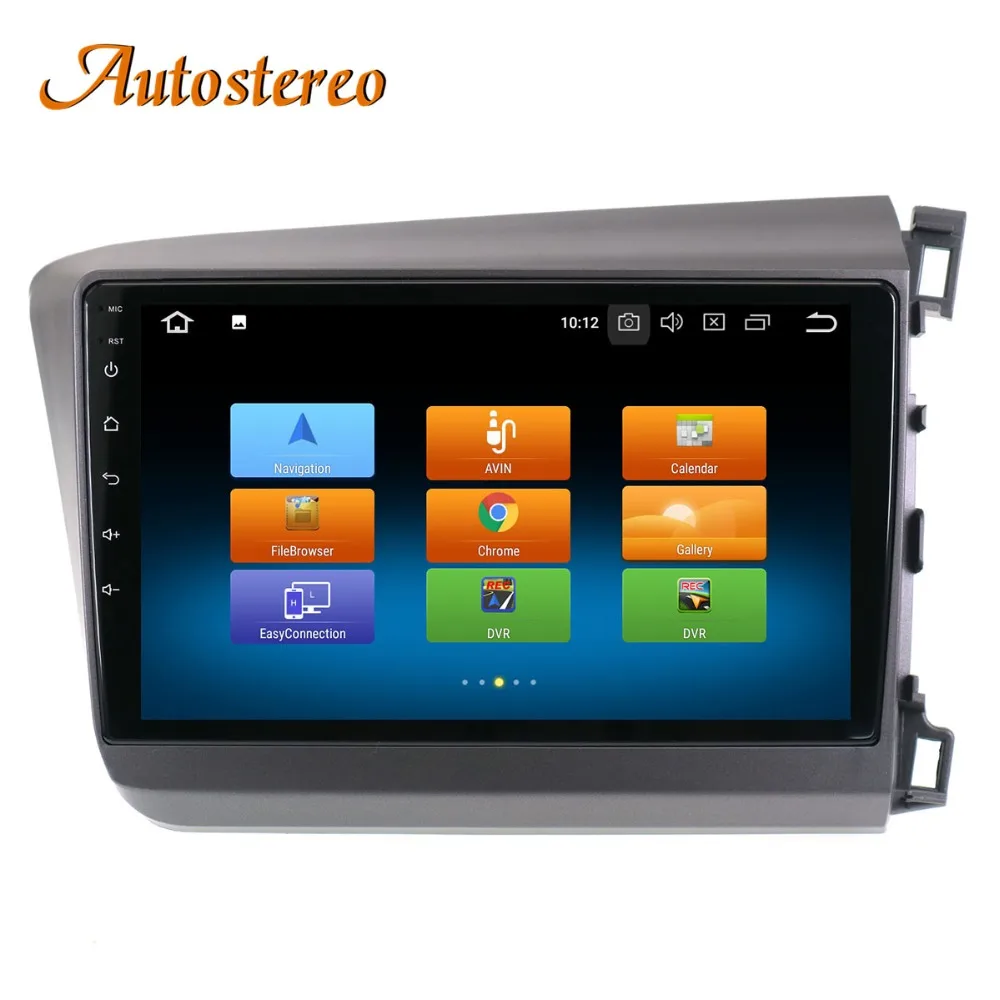 Top Android 8 Car no DVD player GPS navigation radio Stereo For Honda Civic 2012 13 14 15 multimedia radio tape recorder head unit 4
