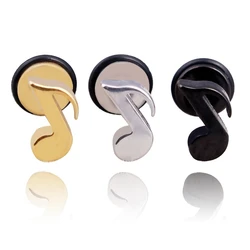 Fashion Stainless Steel Jewelry Punk Gift Ear Piercing Earring Women Musical Notes Stud Earrings