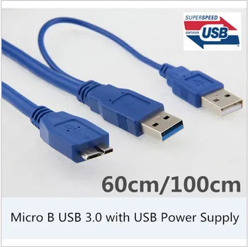 

5Gbps Micro B 3.0usb External hard Drive Cable with USB Power Supply For WD Passport Seagate Samsung M3 Toshiba SONY ADATA