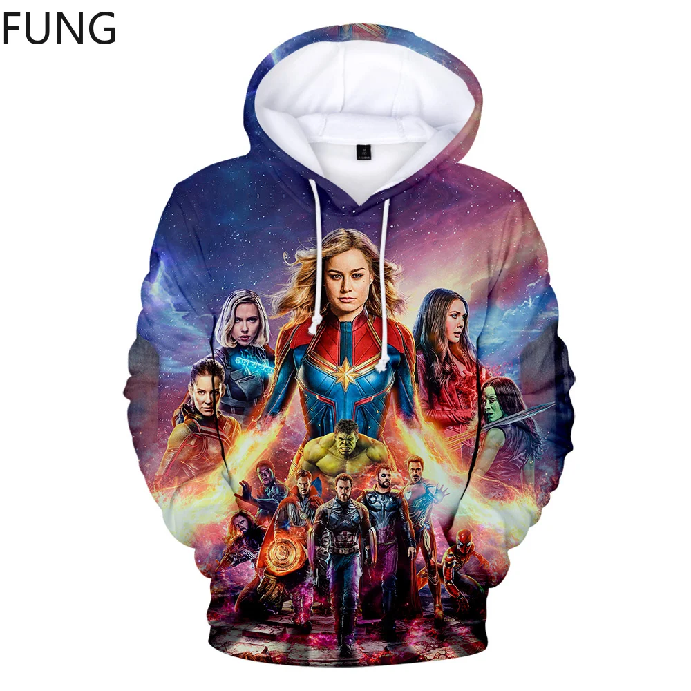 FUNG Avengers Endgame Hoodies Sweatshirts Men/Women 3D Printed Harajuku Hooded Pullovers Quantum Realm Mens Hoodie Sweatshirt