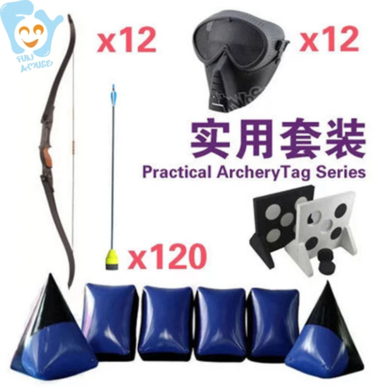 Full Set Inflatable Archery Tag 6pc Inflatable Paintball Bunkers 12pc Bow 12pc Mask 120pc Foam EVA Sponge Arrow 2pcs EVA Target Full Set Inflatable Archery Tag 6pc Inflatable Paintball Bunkers 12pc Bow 12pc Mask 120pc Foam EVA Sponge Arrow 2pcs EVA Target