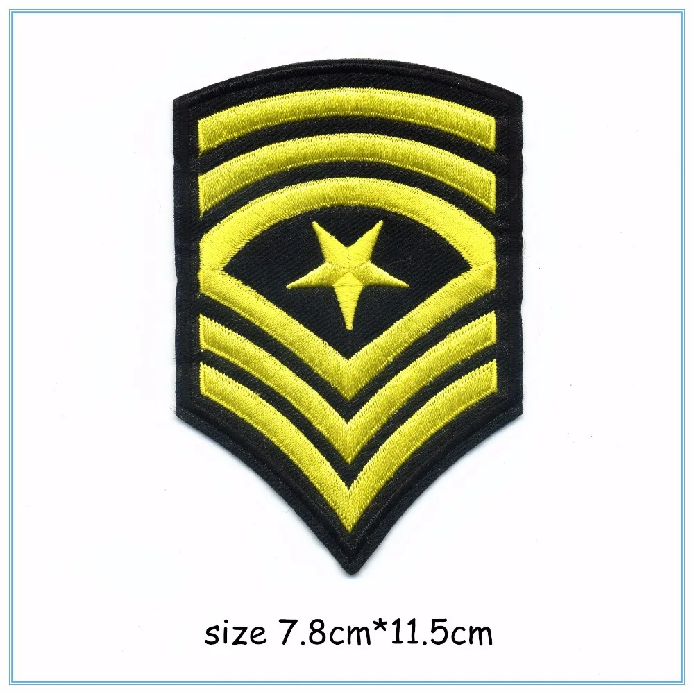 

DOUBLEHEE 008 Yellow Army College Style Embroidery Patches Iron On Or Sew Fabric Sticker For Clothes Embroidered Appliques DIY